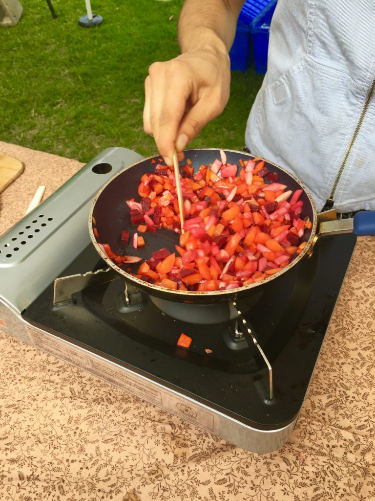 2016-04-27 Chef Paola Veggie Rolls Root Veggies